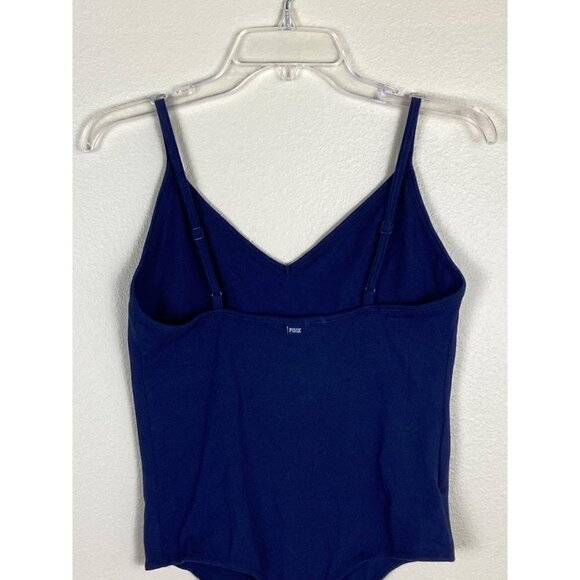 ✨2/$20✨ PINK Collegiate Collection Blue V-Neck Gold Game on Bodysuit Size L - Picture 6 of 8